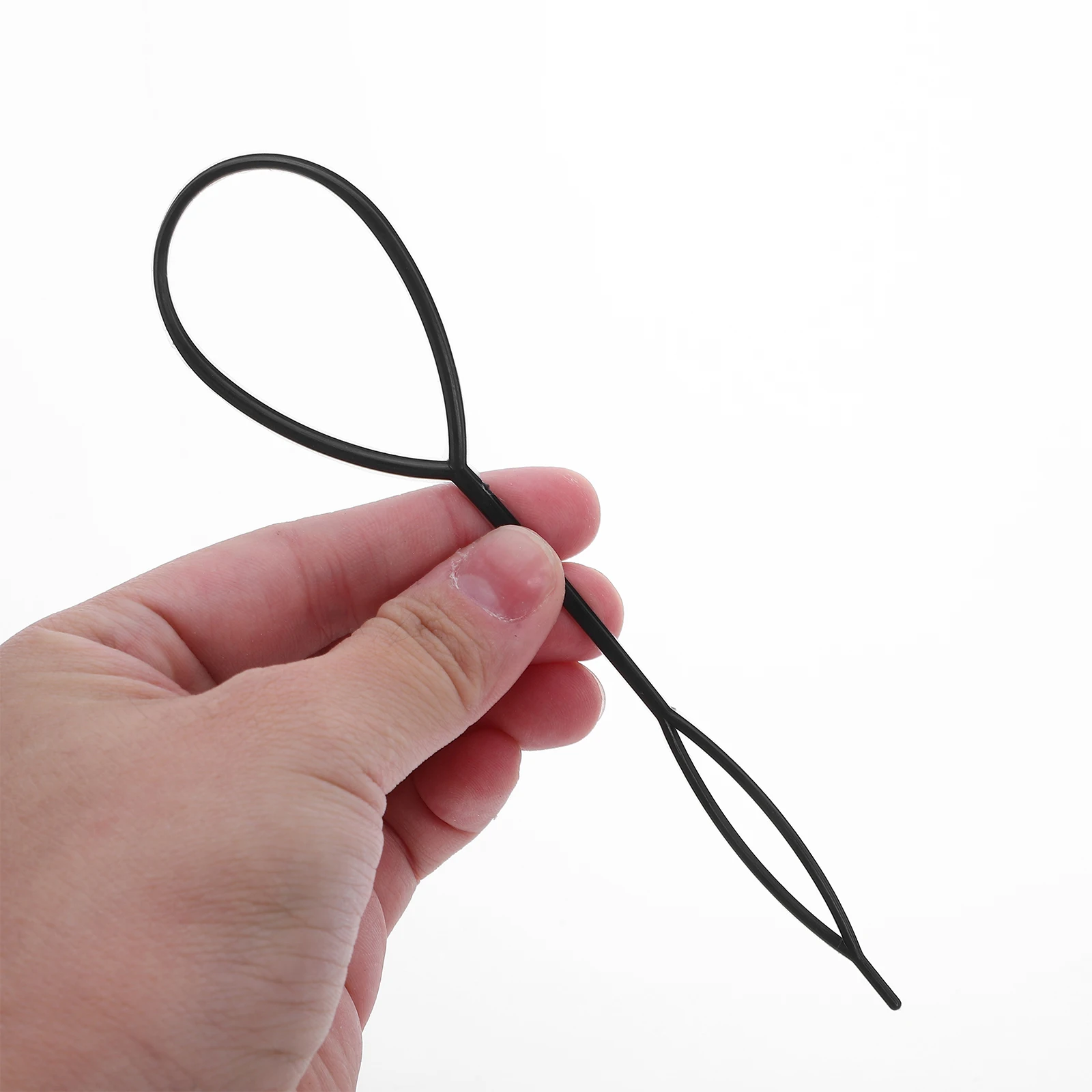 

2 pcs Black Plastic Crochet Braids Hair Needle Ponytail Updo Styling Maker Elastic Diy Hairstyle Tool For Party Hairdressing