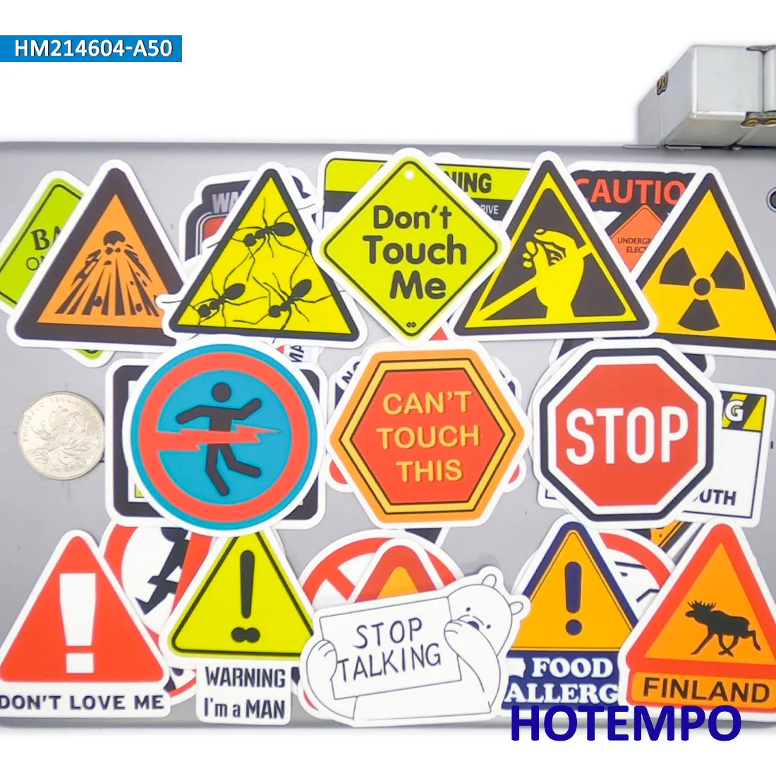 20/30/50 pezzi, Set di adesivi di avvertimento, Pericolo Stop Sicurezza Cautela Slogan, Adatto per decorazione, laptop, auto, telefono, moto, album, bagagli, casco, Pacchetto di adesivi divertenti