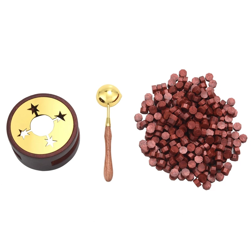 Red Wax For Letters Stamp Seals Sealing Wax Kit With Wax Seal Beads Wax Seal Warmer Wax Spoon And Candles