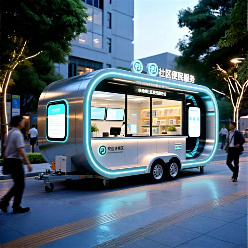 【New Design】Community Service Mobile Food Cart, Electric Stainless Steel Stall For Scenic Night Market Business