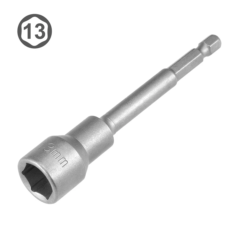 1pcs 10mm 13mm 19mm Hex Sockets Hex Shank Nut Sockets Driver Nut Driver 1/4" Quick Change Screwdriver Kit 100mm 4" Length