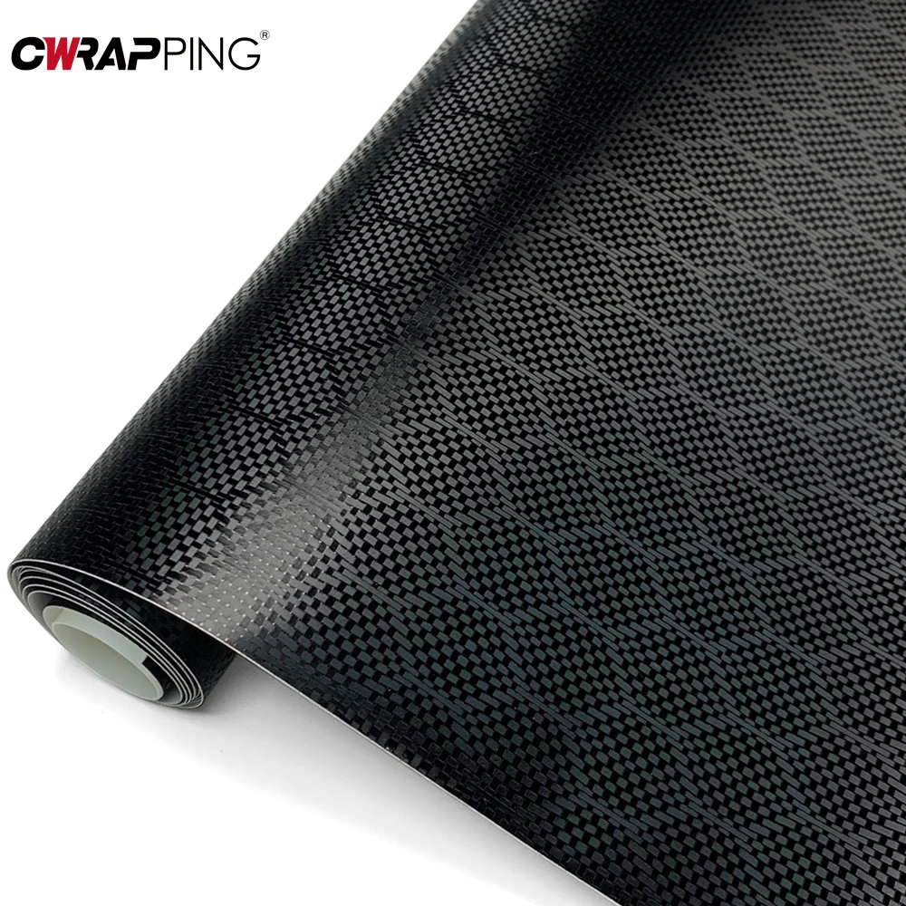 Pegatinas de fibra de carbono para motocicleta, envoltura de vinilo impermeable negra, vinilo adhesivo de carbono forjado con diamantes para casco, pegatina para motocicleta