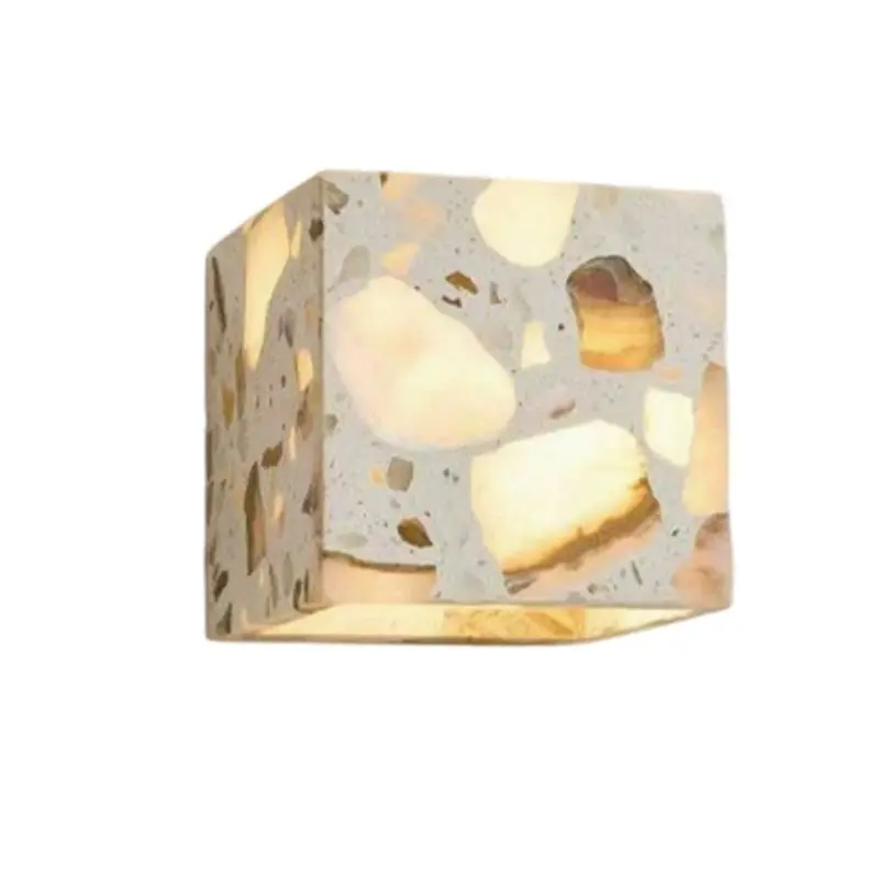 AS94-For Porch Balcony Garden Villa Compatible LED Wall Light 220V Terrazzo Stone Warm Light For Outdoor Bathroom Hallway A