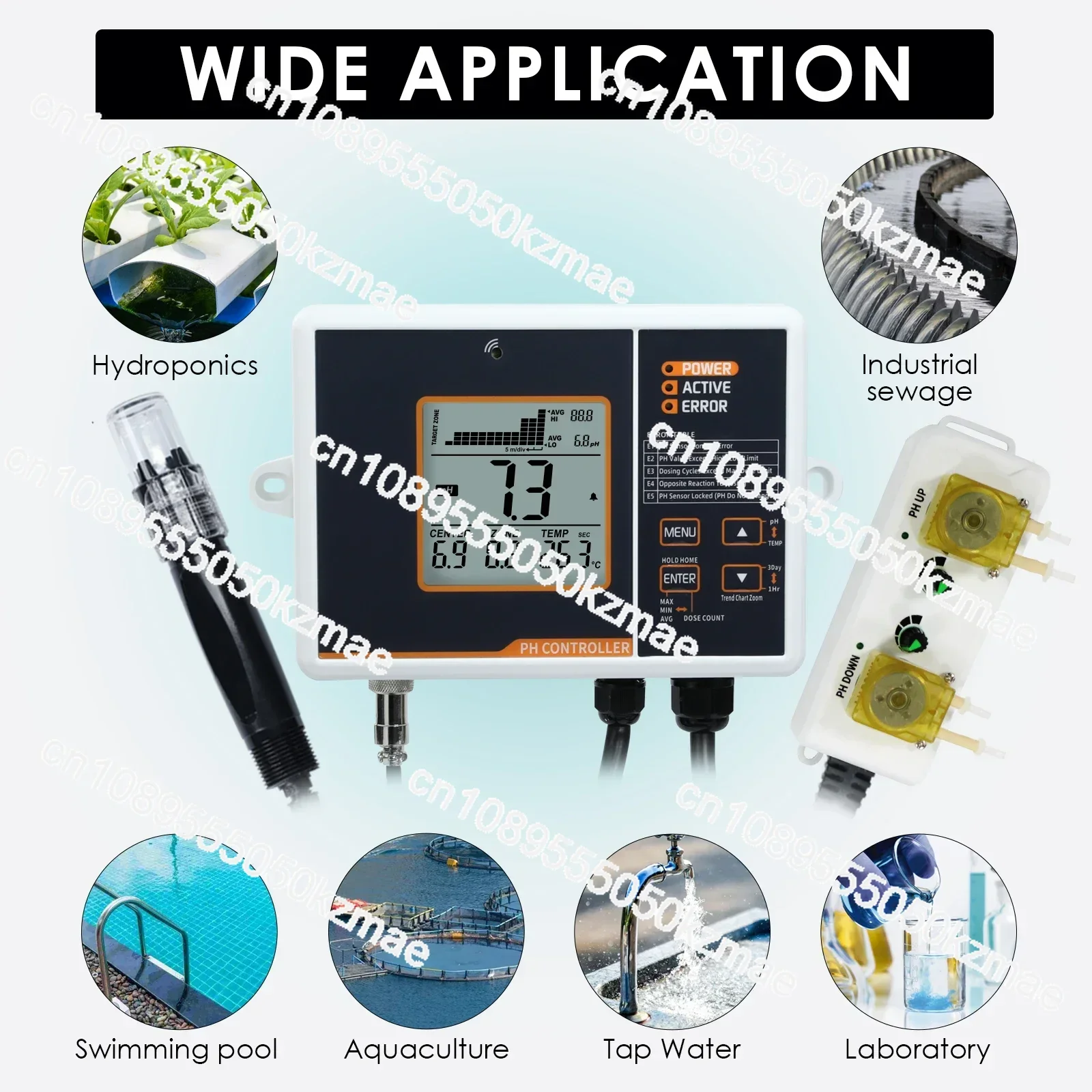 متوفر PHC-402 وحدة تحكم مقياس درجة الحموضة مع/قراءات درجة الحرارة وظيفة التتابع المزدوج لخلطات المغذيات المائية وأحواض الأسماك #4