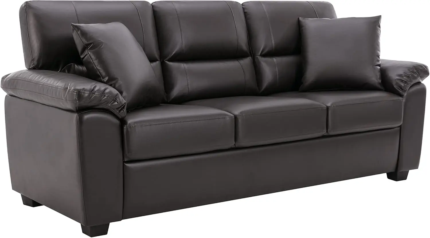 

Faux Leather Sofa Couch Modern Luxury and Comfy Furniture Sleeper Couches for Living Room Apartment Office Lounge Room