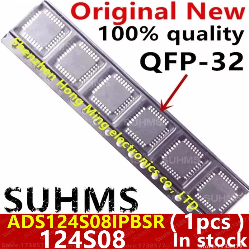 (1piece)100% New ADS124S08IPBSR ADS124S08 124S08 QFP-32 Chipset