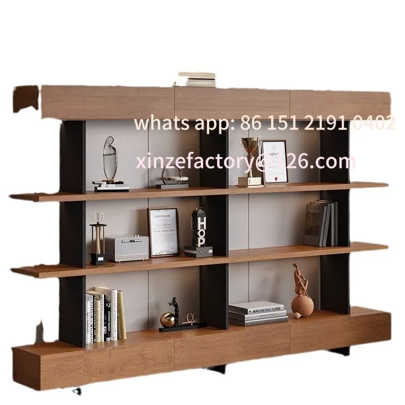 

Customizable loft wrought iron living room solid wood bookshelf bookcase shelf floor-to-ceiling multi-layer display and display