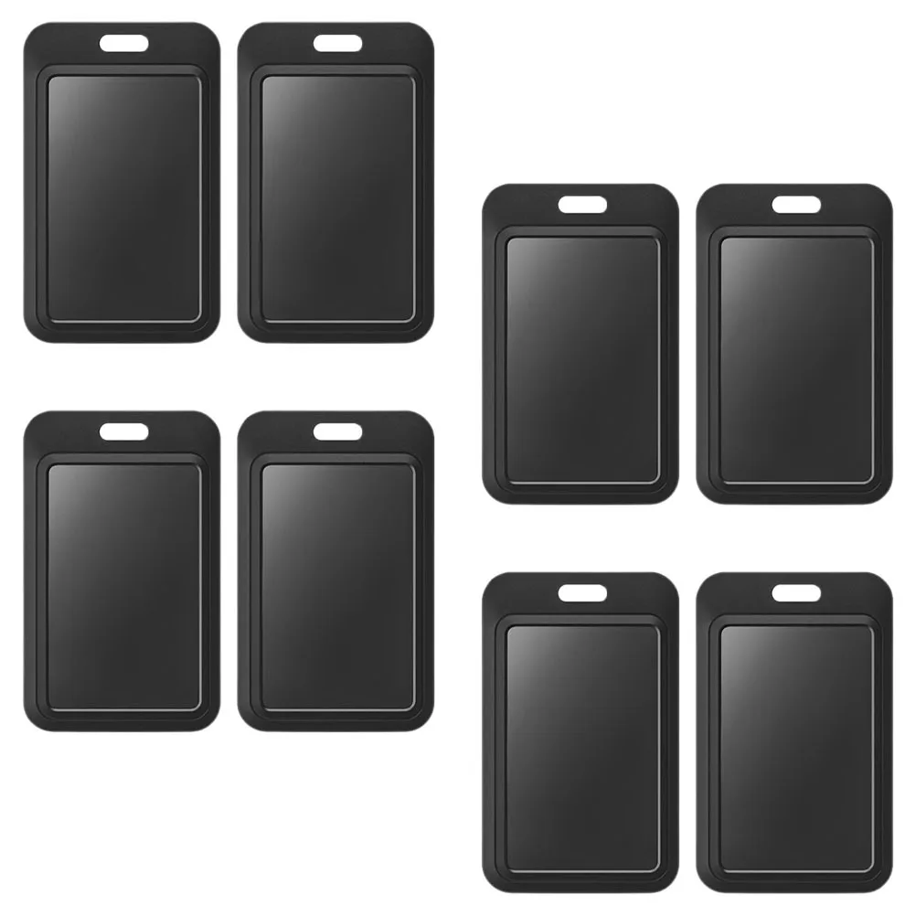 Portatarjetas negro de Material ABS, soporte de tarjeta de identificación reutilizable para enfermeras, trabajo de oficina, etiqueta de nombre, Protector, funda Vertical, 8 Uds.