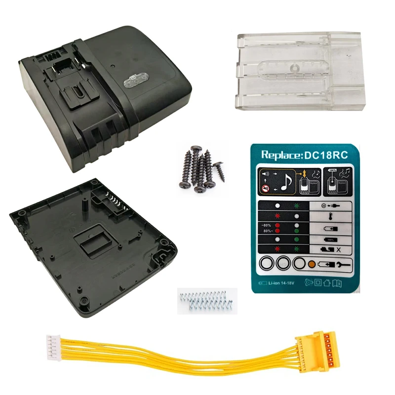 DC18RC Plastic Case Sticker Connector Springs Screw Box Shell Housings For Makita Lithium Battery Charger BL1830 BL1860B BL1430