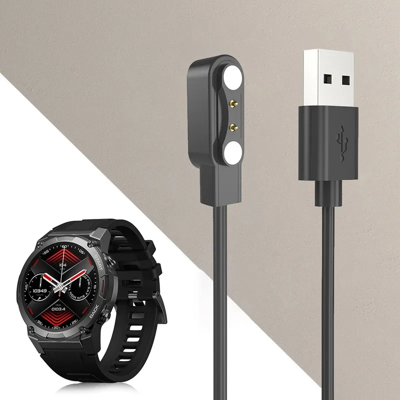 شاحن ساعة ذكية مغناطيسي حماية متعددة USB 2 Pin سلك شحن 1 متر سوار ذكي كابل شحن لـ Zeblaze Vibe 7 Pro