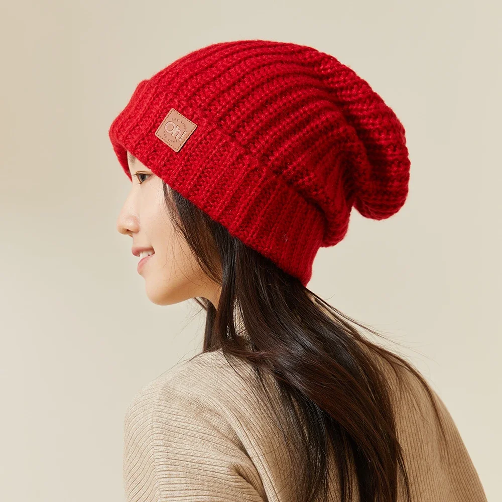 

【NEW】OhSunny Winter Beanies for Women Fashion Knitted Hat Cover Head Cap Autumn Skullies Hats Warm Cashmere Bonnets Unisex