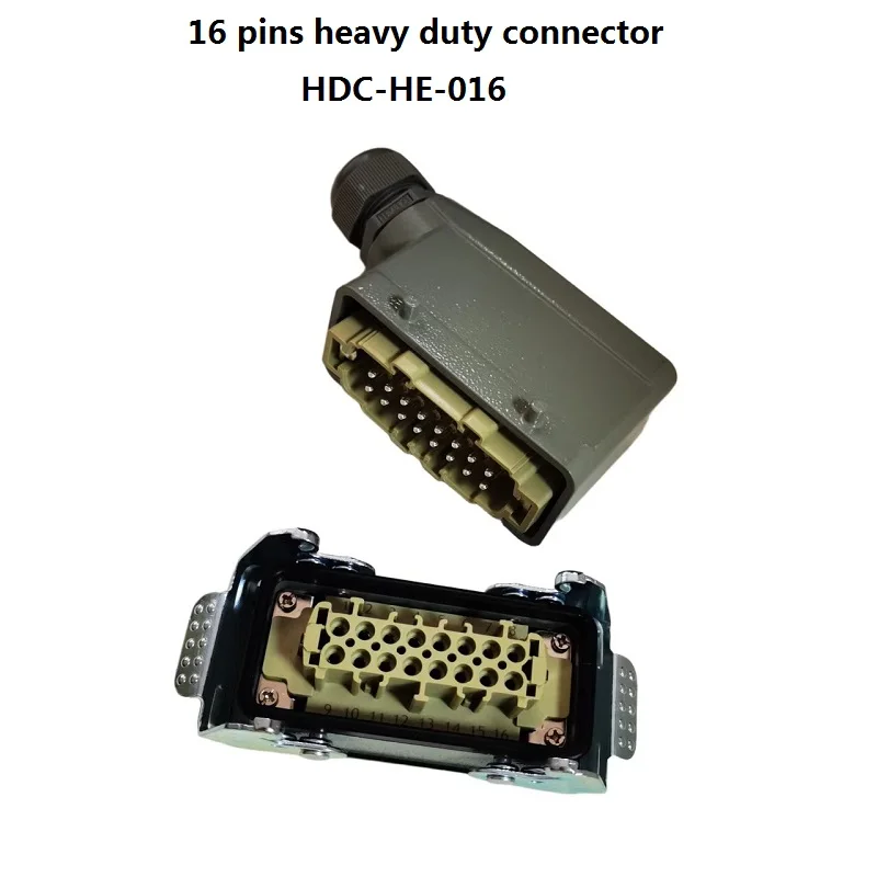 16 Core pin Heavy Duty Connector of Push In Shrapnel connection more fast HDC-HE-016 Industrial  Waterproof plug socket 16A 500V