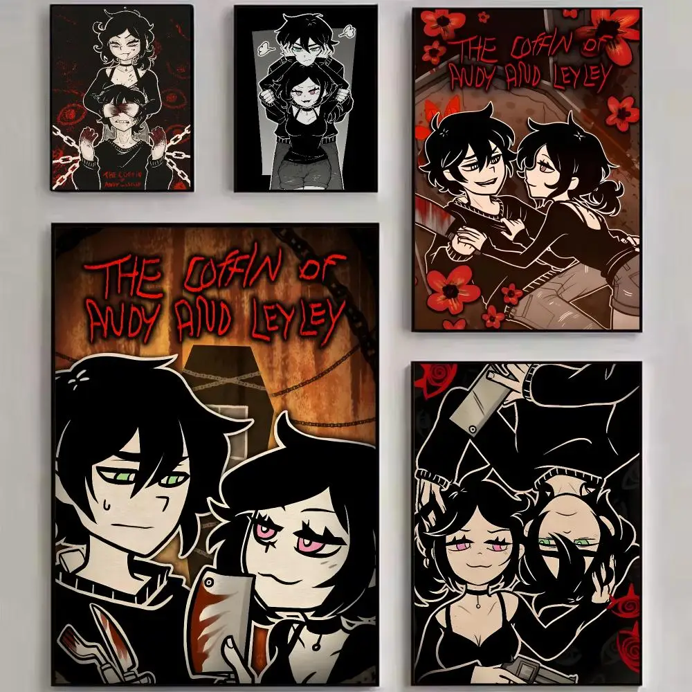 Game The C-coffin Of Andy And Leyley Poster Stylized Art Textured Canvas Mural For Bedroom Living Room Interior Wall Decoration