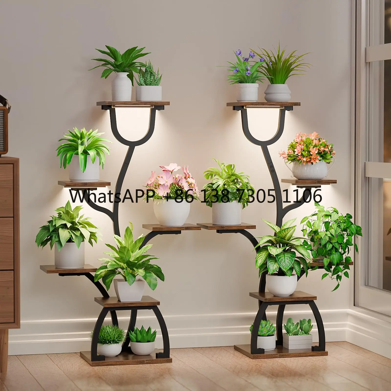 

Wrought iron multi-layer indoor plant bracket indoor corner storage is suitable for living room terrace display flower pot rack