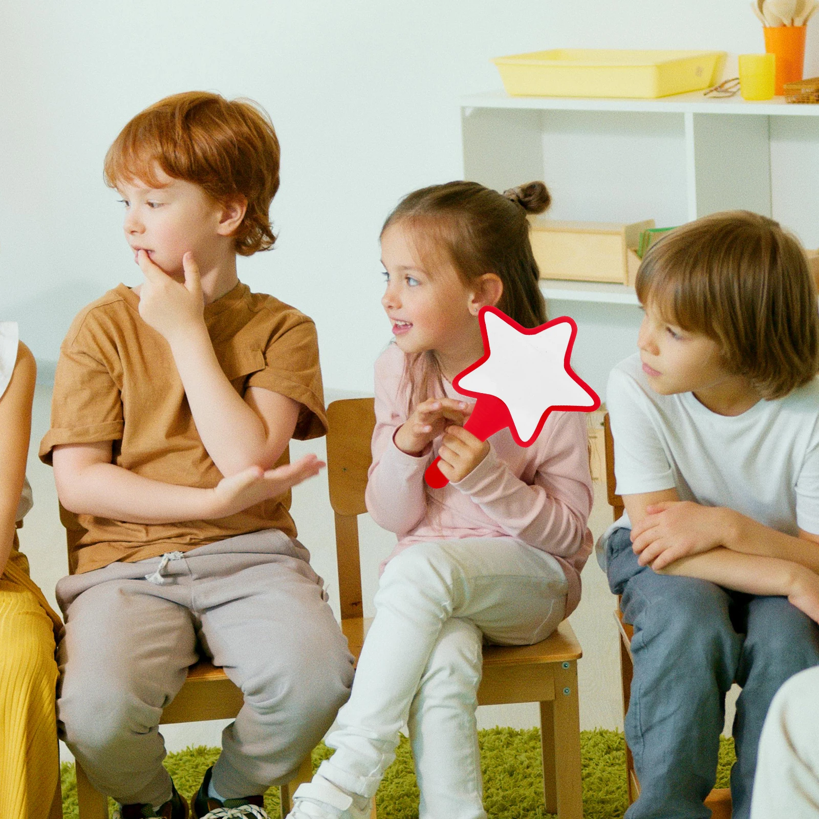 Star Shaped Dry Erase Answer Paddle Handheld Whiteboard Reusable Scoreboard For Classroom Office Voting Scoring Lightweight