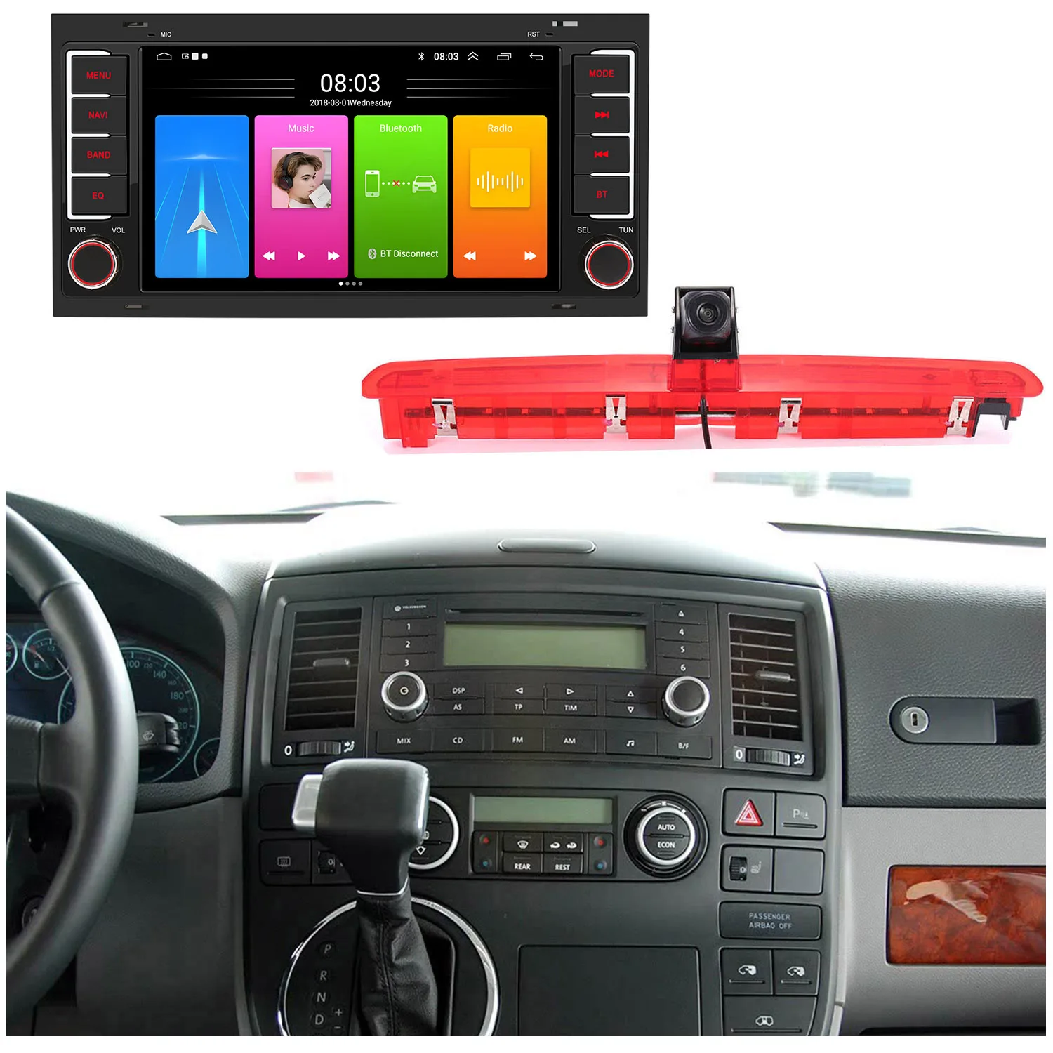 7 inch With wireless Bluetooth Carpaly GPS Android Car radio Navigation+HD camera For VW T5/Caravelle/Transporter/California T6