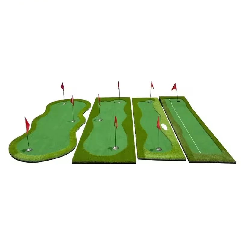 

Portable Indoor Golf Practice Putting Green Mini Artificial Grass With Swing Training Aids
