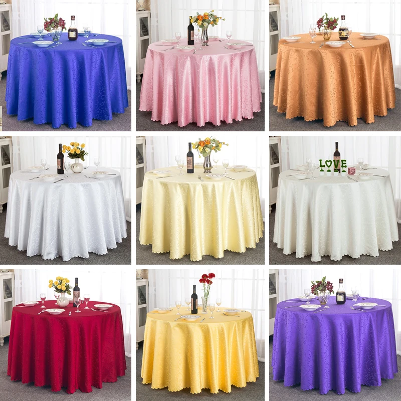 Mantel de Jacquard grueso, falda redonda para Hotel, restaurante, mesa de banquete de boda, mantel de comedor fino con ganchos