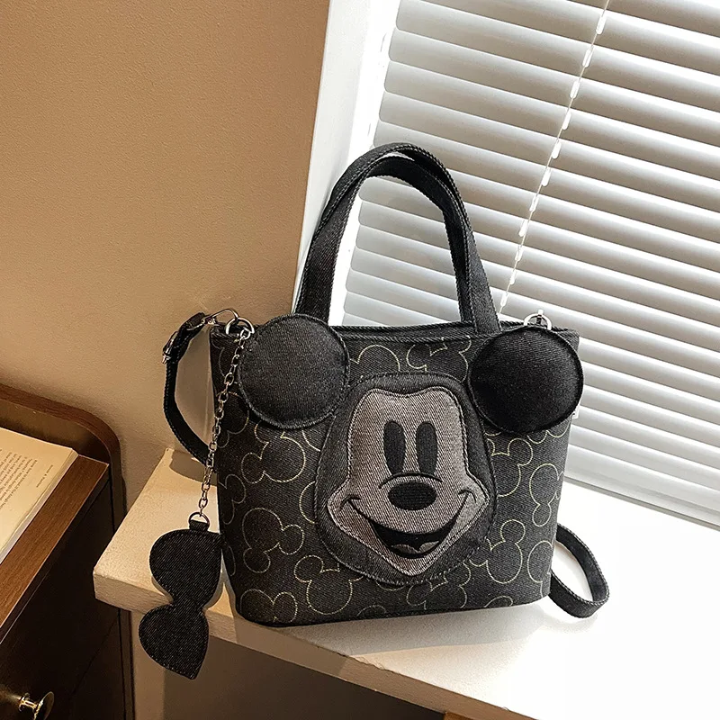 

Disney Mickey Denim Bucket Bag Crossbody Shoulder Purse for Women Daily Commute Casual Handbag