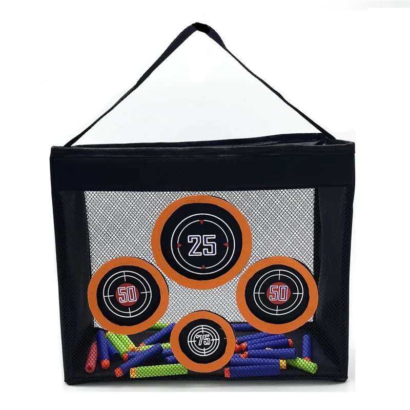 TISNERF Portable Shooting Practice Target Toy Storage Mesh Bag Compatible with Nerf Darts Bullets for Kids 6+