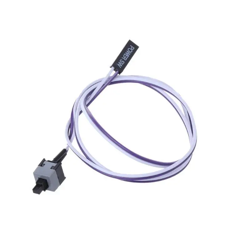 652F 1 Pack 2 Pin Power Cable on/Off Push Button Computer Switch Wire 0.48m