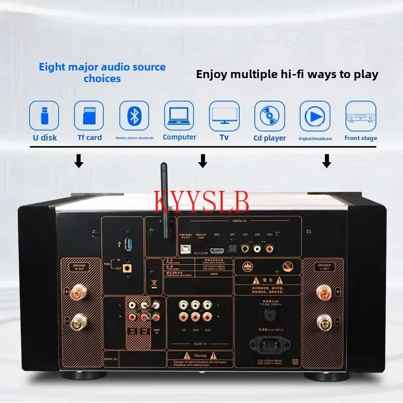 180W High Power Home Class A Amplifier High Fidelity Multi-function Super Class A HiFi Amplifier Bluetooth Amplifier Hdmi ARC