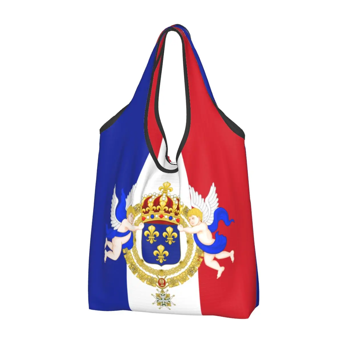 Cute Printed Kingdom Of France Coat Of Arms Tote Shopping Bags Portable Shoulder Shopper French Royal Standard Handbag