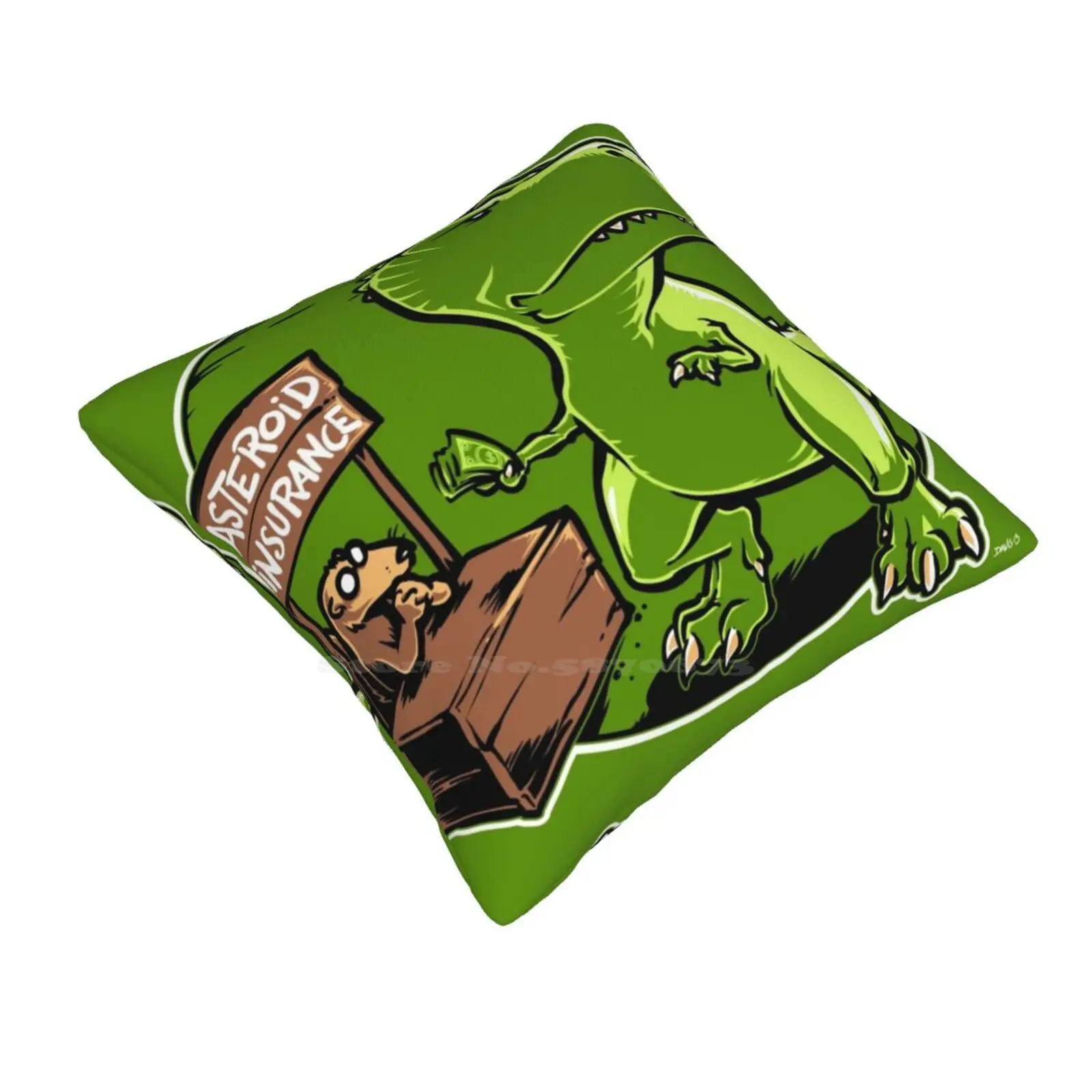 Asteroid Insurance Throw Cushion Pillow Cover Dinosaur Tyrannosaur Asteroid Extinct Shrewd