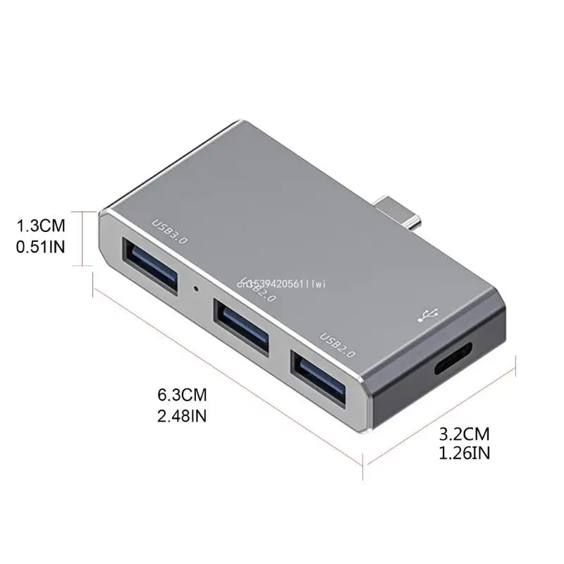 Mini Zinc Alloy USB Type C Hub 4 in 1 Multi port USB Type C Docking Station High Speed Adapter for PC Laptop Dropship