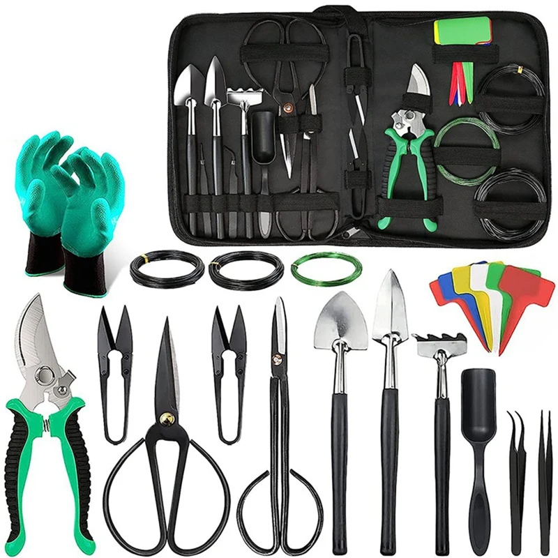 

24-Piece Bonsai Tool Kit Spare Parts Bonsai Shape Maintenance, Gardening Bonsai Beginner Pruning Care Kit Pruning Shears