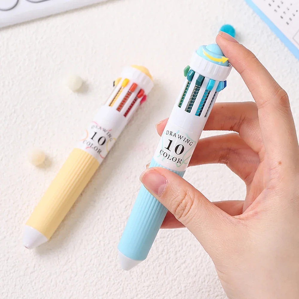 

10 color ballpoint pen with high aesthetic value, drawing hand account pen, student multifunctional color ballpoint pen