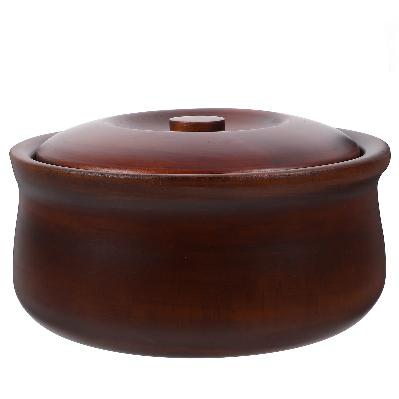 

Wooden Bowl with Lid Natural Solid Wood Salad Fruit Serving Bowl Food Container Multipurpose Kitchen Supplies Restaurant