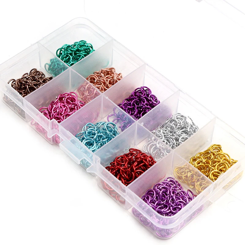 6mm Colorful aluminum Open Jump Rings Split Rings Connectors for necklace bracelet DIY Jewelry Making Accessories 1000Pcs/box