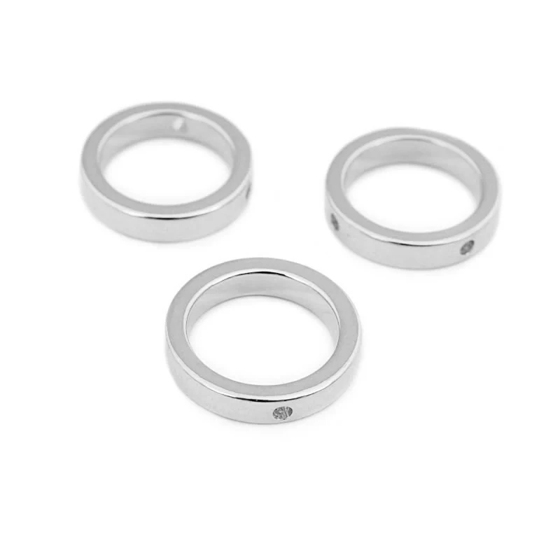 10PCS 16MM 24K Gold Color Brass 2 Holes Round Circle Closed Connect Rings Diy Jewelry Making Supplies Findings Accessories