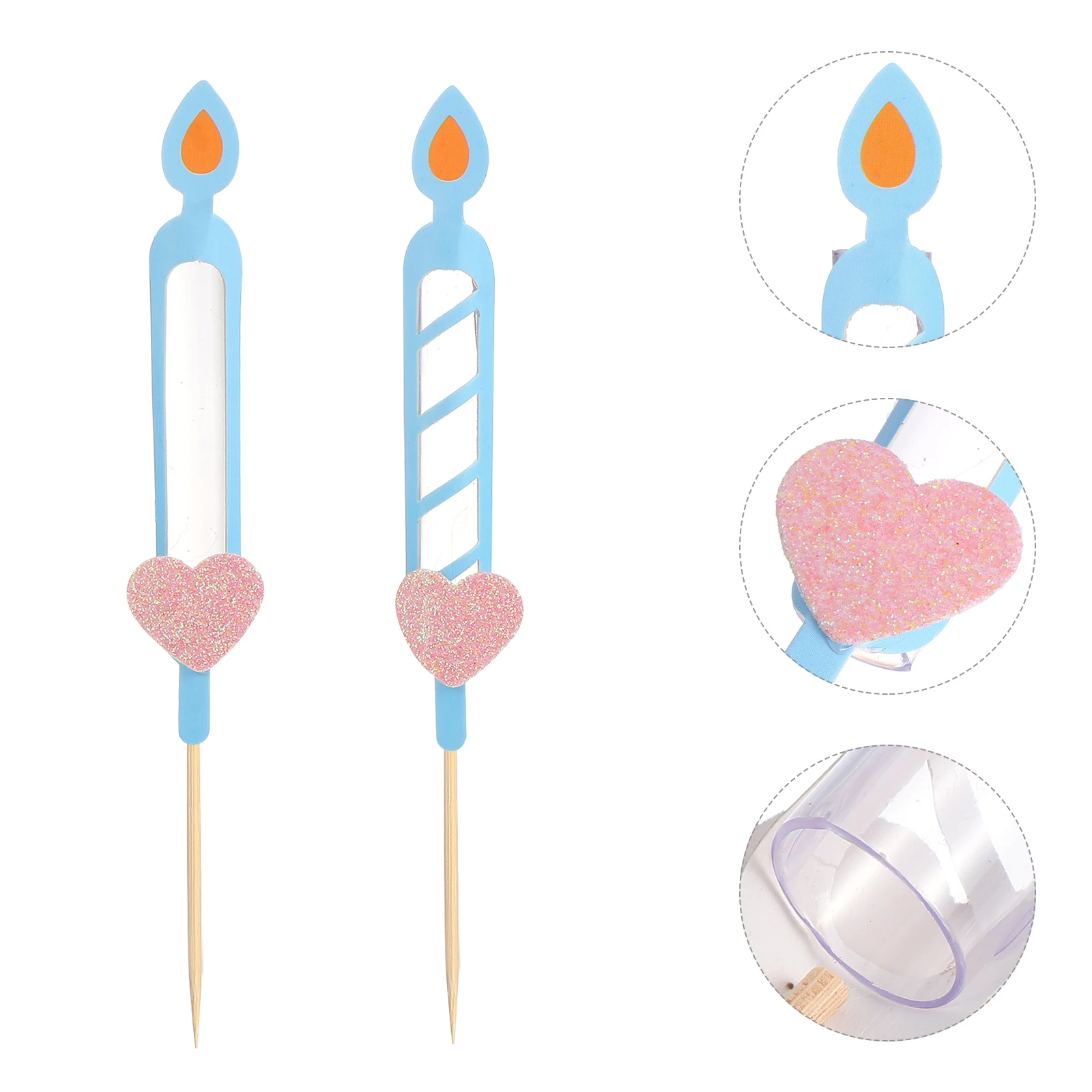 

8 Pcs Cake Insert Toppers Money Accessories Birthday Decoration Acrylic Decorations for Romantic Occasions Anniversary