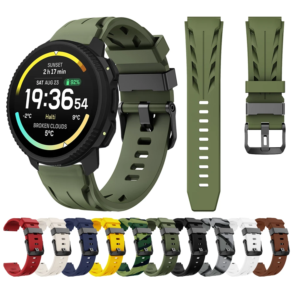 22 mm Armband für Suunto Vertical 2/Run/RACE 2 S/Ocean Ersatzarmband für Suunto 5 9 Peak Pro Silikonarmband