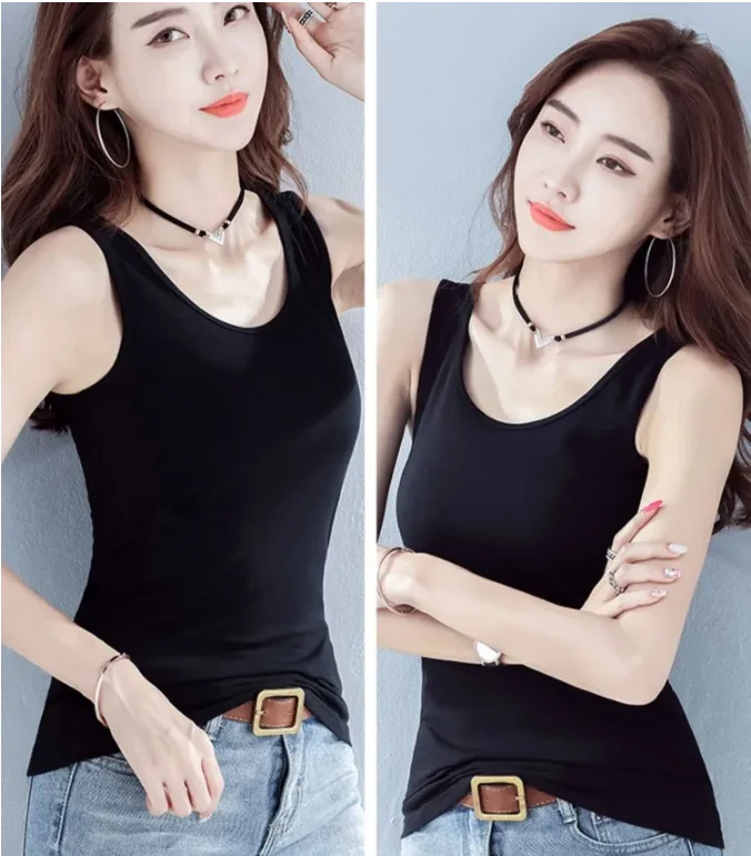 Summer Style Soft Women Tank Top Fitness Sexy Sleeveless Sport T Shirt Elegant Lady Bottoming Tees Streetwear White