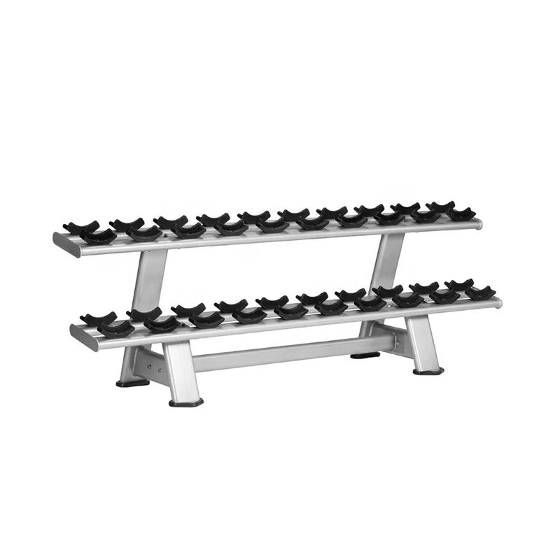 

High quality two layer hexagonal dumbbell rack vertical commercial dumbbell storage rack