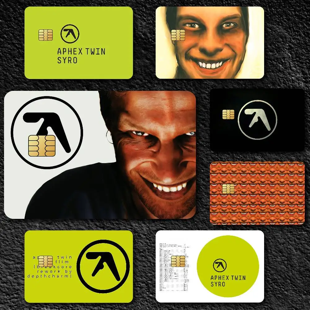 Band DJ A-Aphex T-Twin K Poster Film Skin Cover Credit Card Stickers 4PCS Debit Front Decoration Bank Bus Pass Waterproof