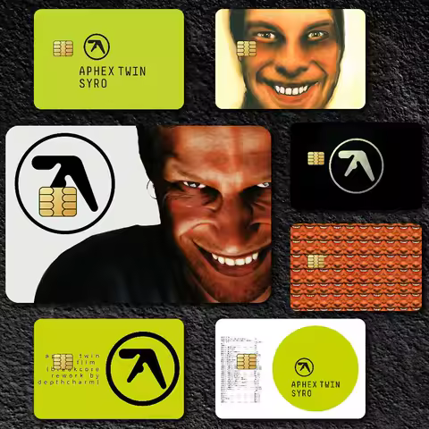 Band DJ A-Aphex T-Twin K Poster Film Skin Cover Credit Card Stickers 4PCS Debit Front Decoration Bank Bus Pass Waterproof