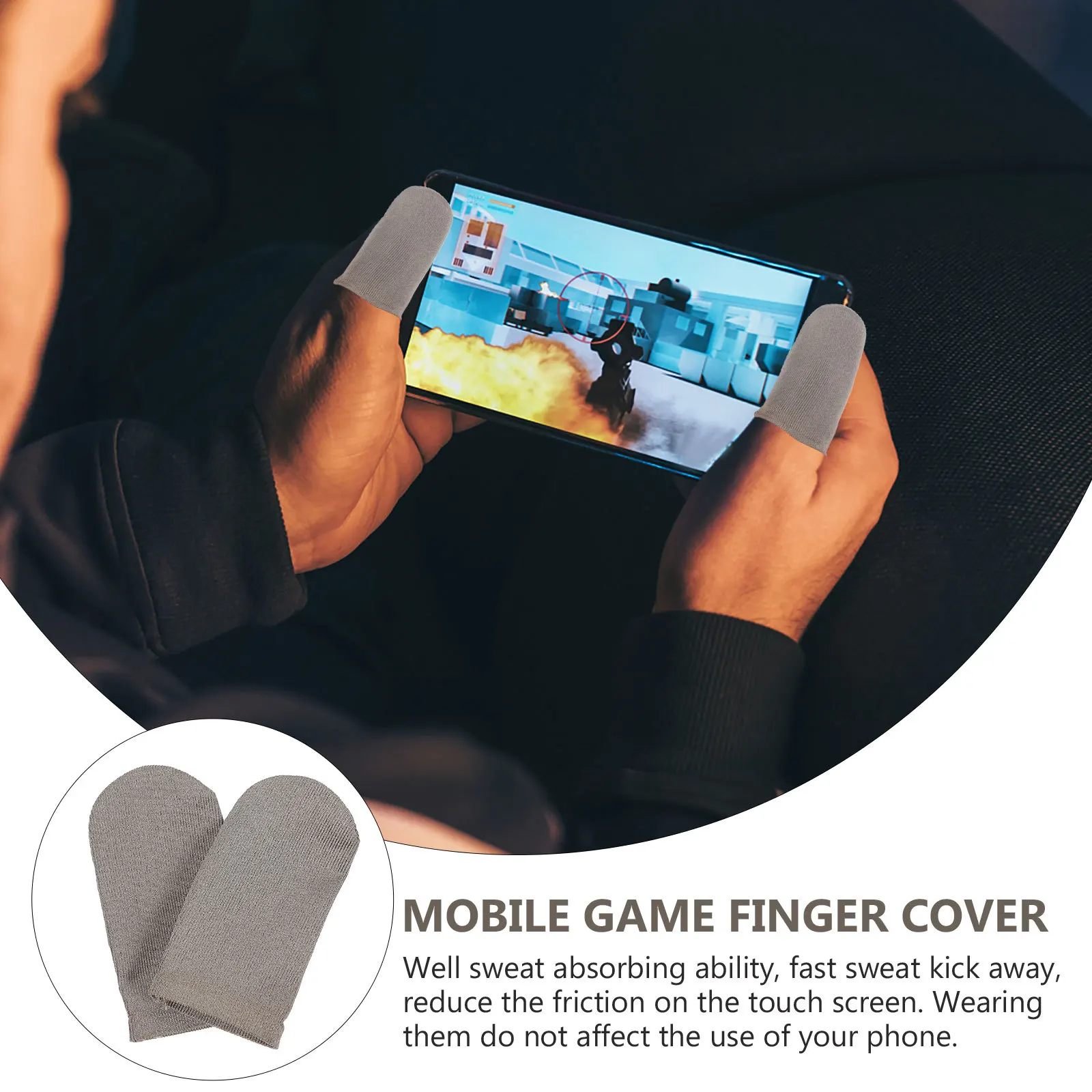10 قطعة أغطية أصابع مضادة للانزلاق للألعاب مادة نايلون قابلة للتنفس لوازم ألعاب الهاتف المحمول لا توجد أدوات أكمام أصابع #2