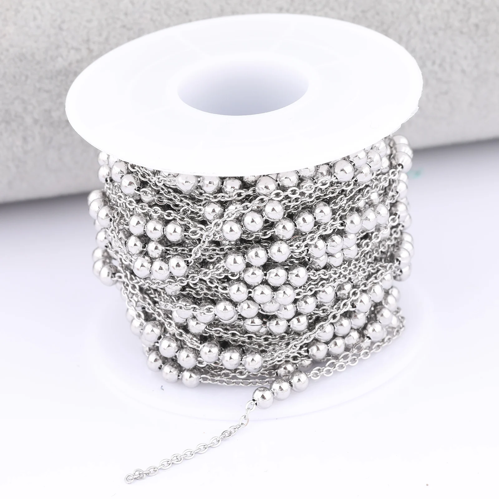 10meters/Roll Stainless Steel 3.5mm Ball Beaded Chains For Jewelry Making Diy Necklace Bracelets Accessories