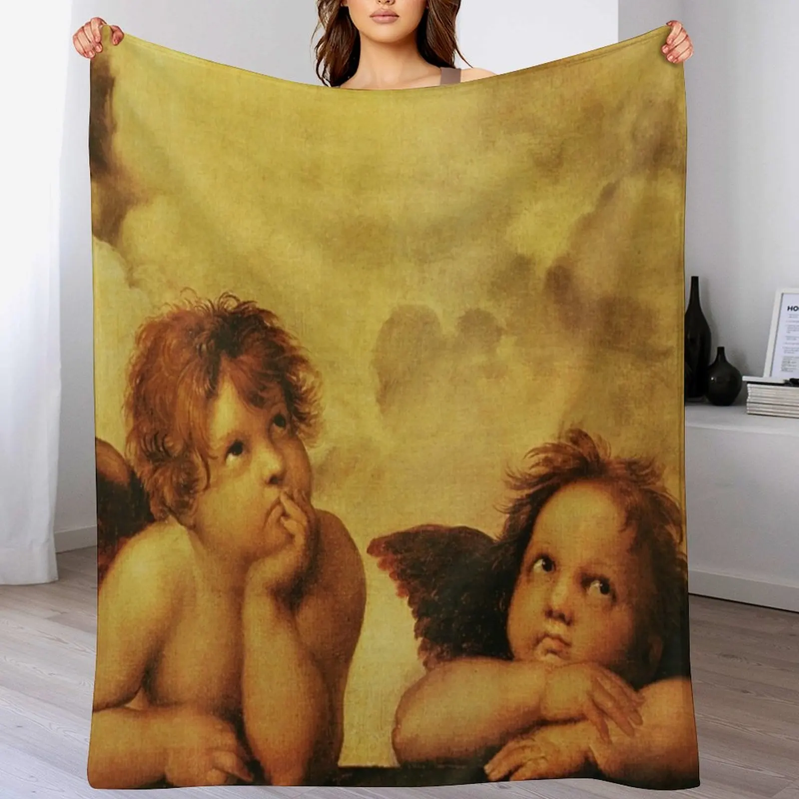 

Angels Cherubs Raphael - Santi Sistine Madonna Sweet Throw Blanket Furrys Kid'S valentine gift ideas Blankets