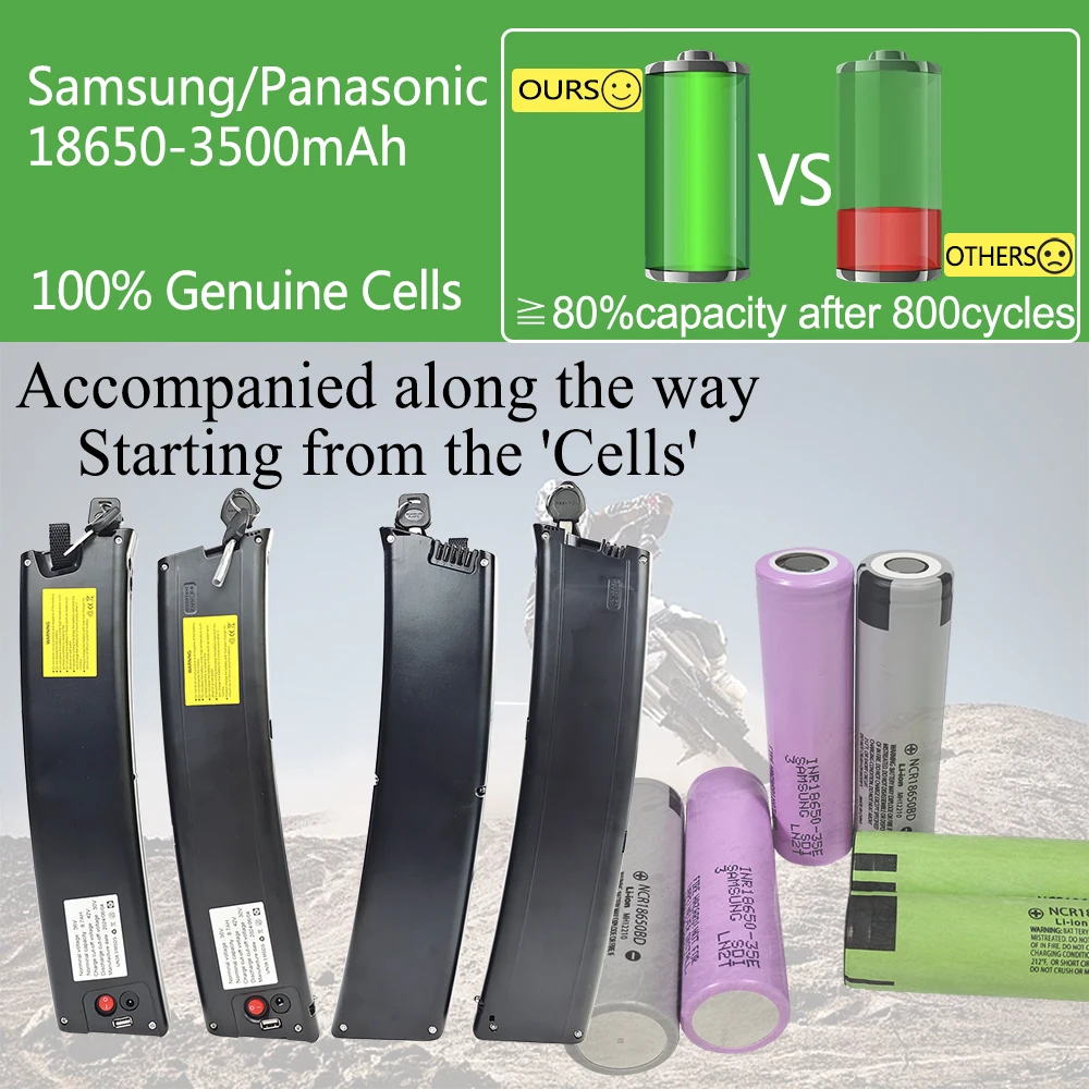 36V Ebike Battery Pack Scimitar Electric Folding E-bike battery 7.8Ah 9.6Ah 10.5Ah Curved Shape battery for VeeBike F7 Reention