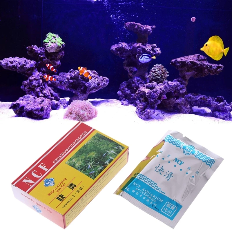 F92B 5 sacs Aquarium Eau Clarifier poudre nettoyage