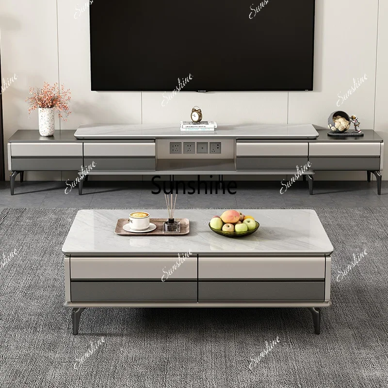 YYYYAesthetic Modern Tv Stand Retractable Wood High End Nordic Tv Stand Mount Media Cabinet Mobili Per La Casa Home Furniture