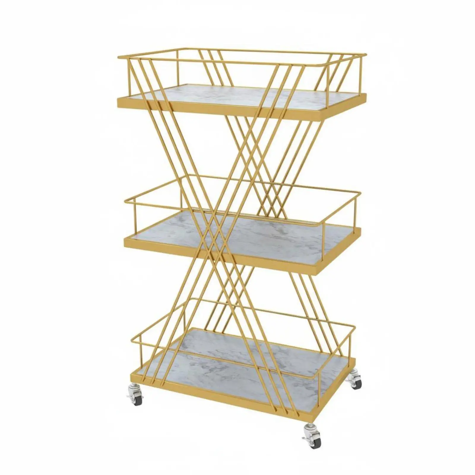 Spa Salon Cart on Wheels for Tools Storage Mobile Trolley with 2 Locking Brakes for Studio