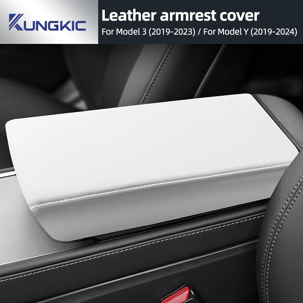 

For Tesla Model Y 2025 Juniper Model 3 Highland 2017-2023 2024 Leather Armrest Box Protective ABS Cover Arm Rest Lid Accessories