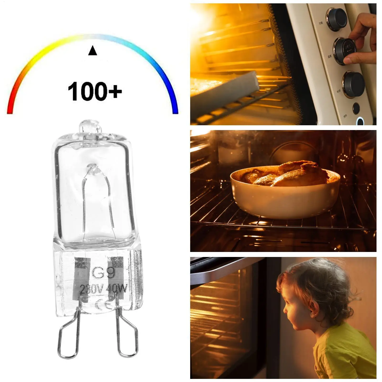 G9 Oven Light High Temperature Resistant Durable Halogen Bulb Lamp For Refrigerators Ovens Fans 40W 500 Pin Bulb 220V-240V