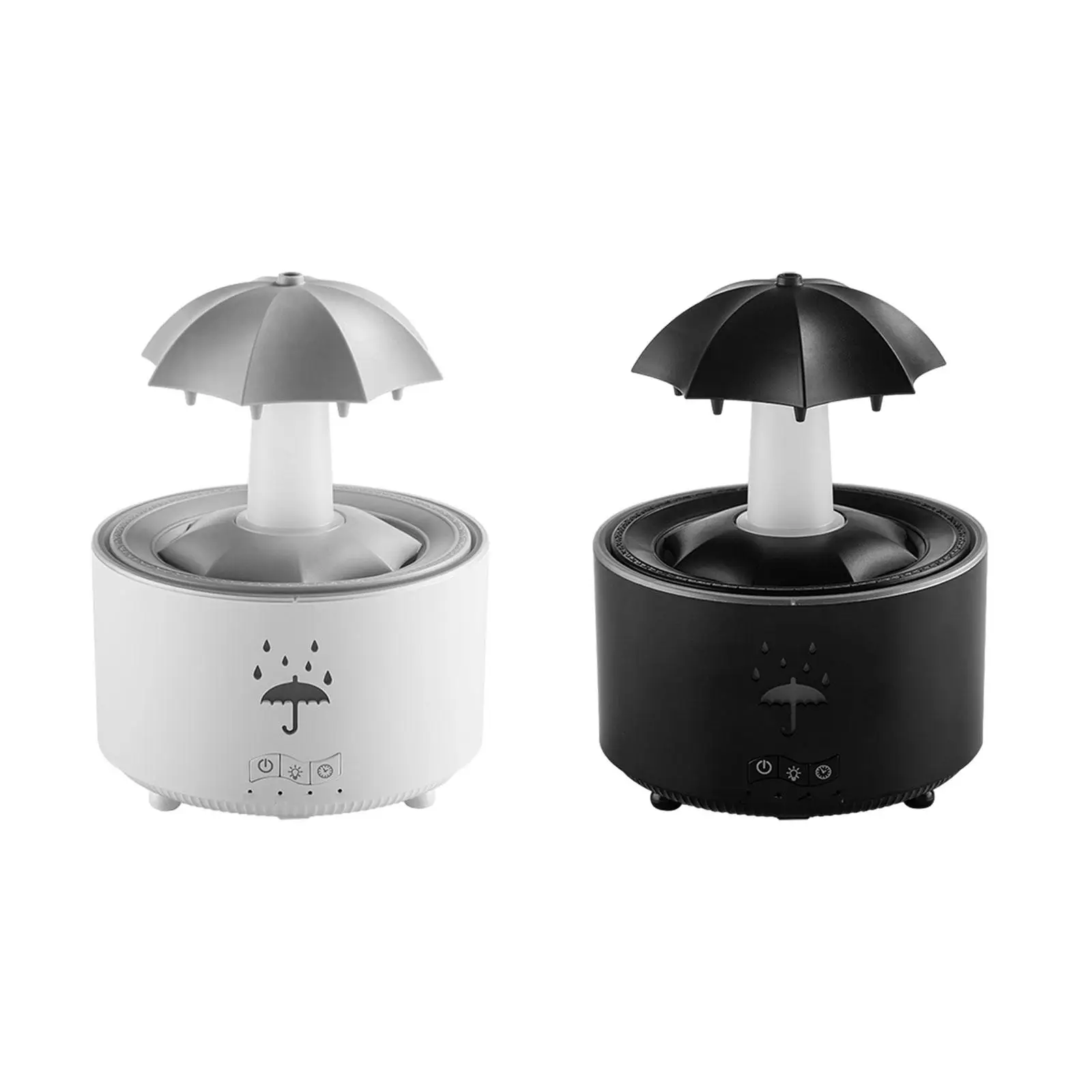 Rotating Umbrella Water Drop Humidifier Night Light Adjustable Rain Humidifier for Desktop Home Study Living Room Bedroom